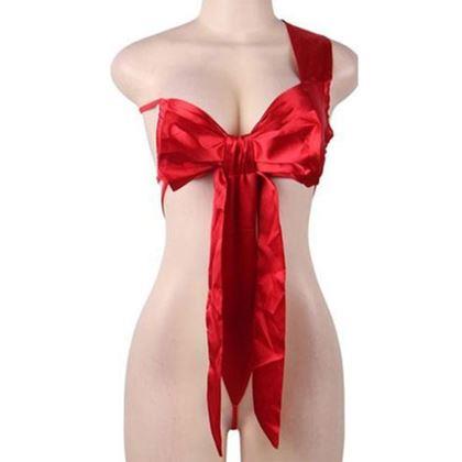 Obrazek z Seksowna bielizna – czerwona kokarda prezentowa