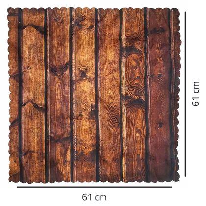 Obrazek z Dekoracyjny obrus z motywem drewna 61 x 61 cm