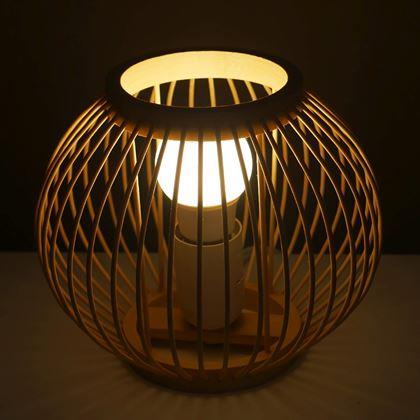 Obrazek z Bambusowa lampka stołowa z żarówką LED, ciepła biel