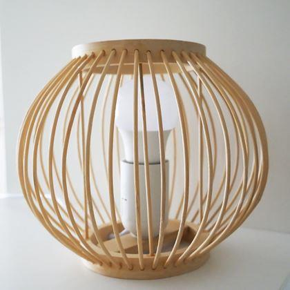 Obrazek z Bambusowa lampka stołowa z żarówką LED, ciepła biel