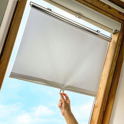 Obrazek z Roleta przeciwsłoneczna zwijana jasna 68 x 125 cm