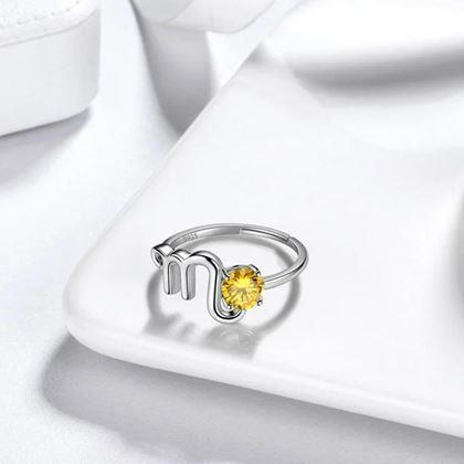 Obrazek z Regulowany pierścionek zodiakalny - Skorpion