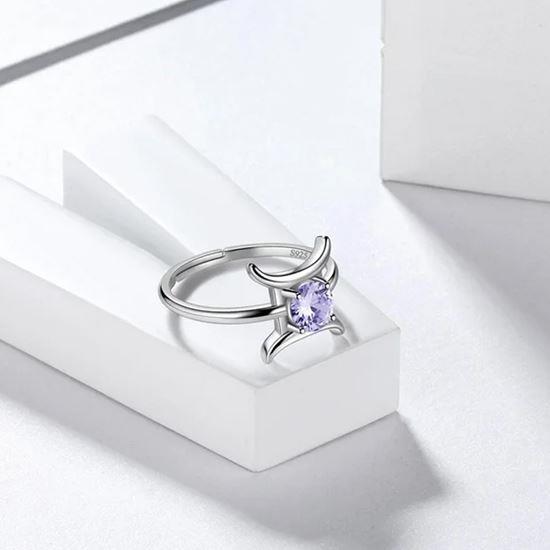 Obrazek z Regulowany pierścionek zodiakalny - Bliźnięta