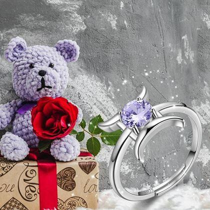 Obrazek z Regulowany pierścionek zodiakalny - Bliźnięta