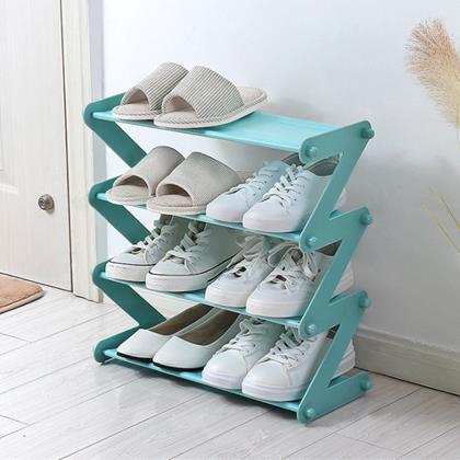 Obrazek z Niebieska szafka na buty do przedpokoju z 4 półkami