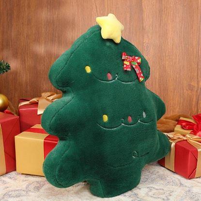 Obraz Świąteczna aksamitna poduszka w kształcie choinki