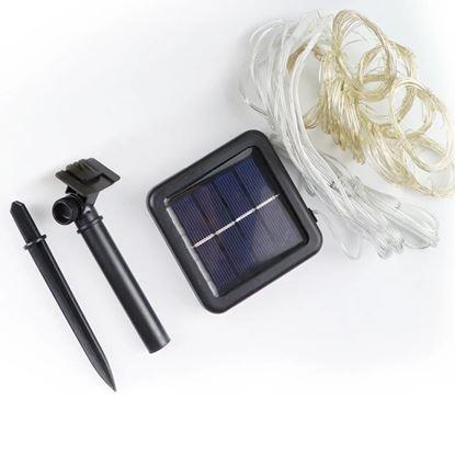 Obraz Solarny LED kaskadowy łańcuch świetlny – 10 pasm × 1 m