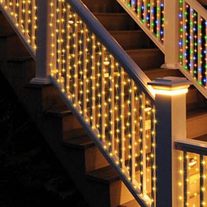 Obrazek z Solarny LED kaskadowy łańcuch świetlny – 10 pasm × 1 m - ciepła biel