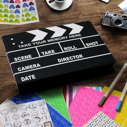 Obrazek z Dziennik wspomnień/album fotograficzny klaps filmowy + kreatywny zestaw naklejek