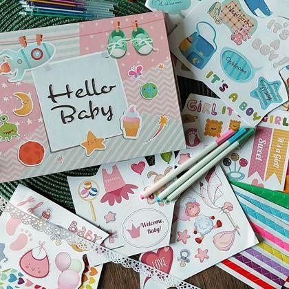 Obrazek z Dziennik wspomnień/album dziecięcy + kreatywny zestaw naklejek