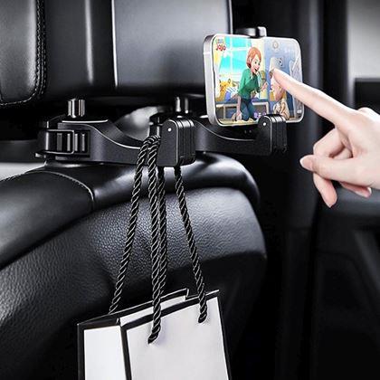 Obrazek z Multifunkční háček/držák telefonu do auta za opěrku