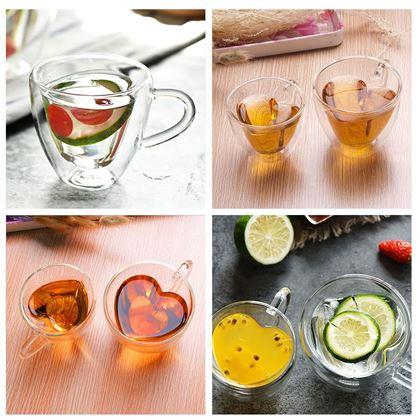 Obrazek z Szklany kubek z podwójną ścianką – serduszko