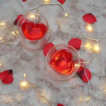 Obrazek z Szklany kubek z podwójną ścianką – serduszko