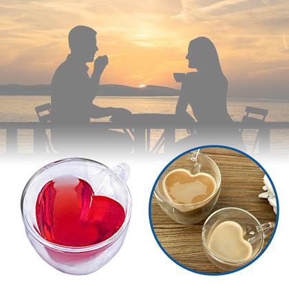 Obrazek z Szklany kubek z podwójną ścianką – serduszko