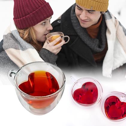 Obrazek z Szklany kubek z podwójną ścianką – serduszko