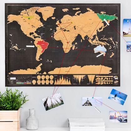 Obrazek z Mapa świata zdrapka – deluxe czarna