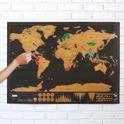 Obrazek z Mapa świata zdrapka – deluxe czarna