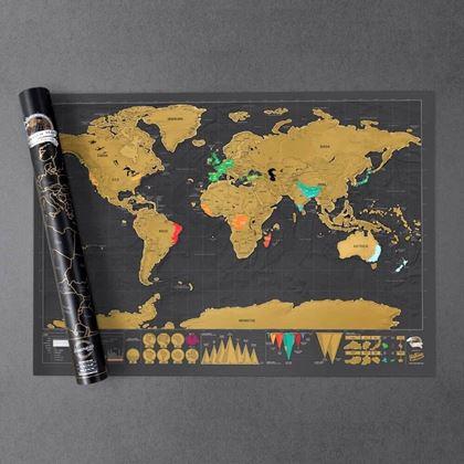 Obrazek z Mapa świata zdrapka – deluxe czarna