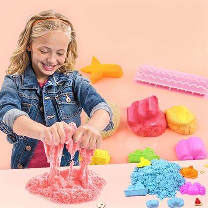 Obrazek z Piasek kinetyczny mega zestaw 2000 g - plastikowe wiaderko
