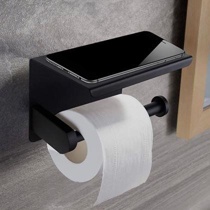 Obrazek z Metalowy uchwyt na papier toaletowy 2w1