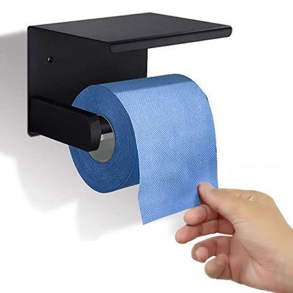 Obrazek z Metalowy uchwyt na papier toaletowy 2w1