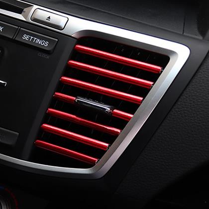 Obrazek z Listwy ozdobne na kratki wentylacyjne samochodu 10 szt  -  czerwona