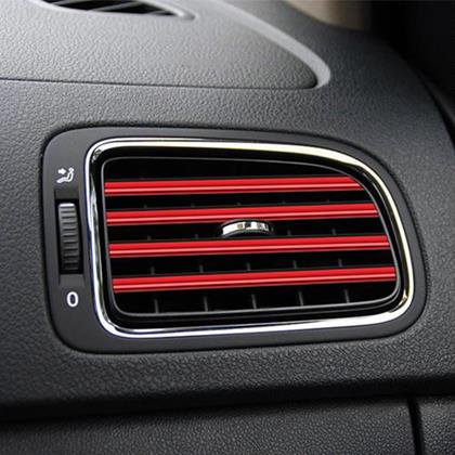 Obrazek z Listwy ozdobne na kratki wentylacyjne samochodu 10 szt  -  czerwona