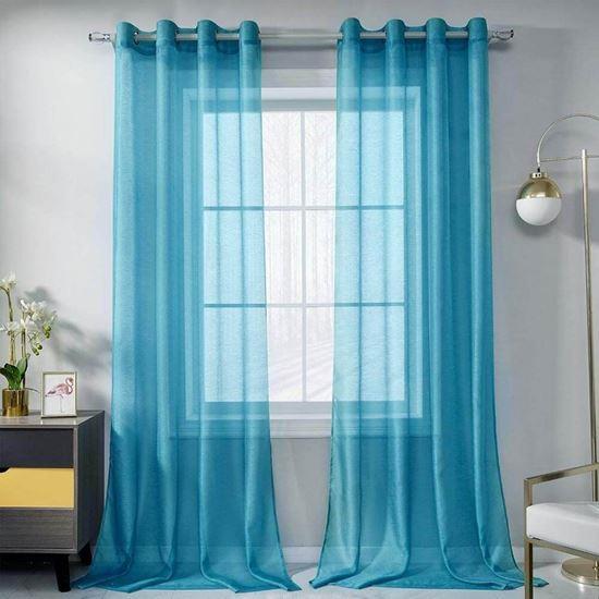 Obrazek z Firanka woalowa 130 x 230 cm  -  niebieska