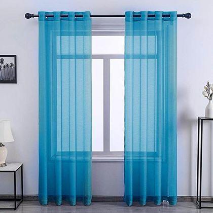 Obrazek z Firanka woalowa 130 x 230 cm  -  niebieska