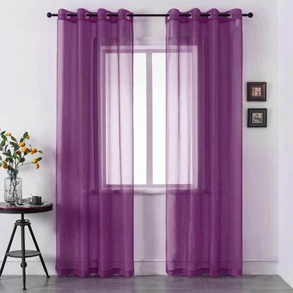 Obrazek z Firanka woalowa 130 x 230 cm  -  bordowa