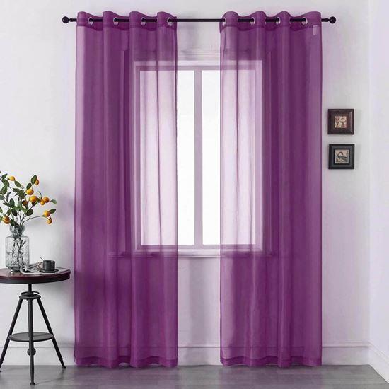 Obrazek z Firanka woalowa 130 x 230 cm  -  bordowa