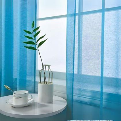 Obrazek z Firanka woalowa 130 x 230 cm  -  niebieska