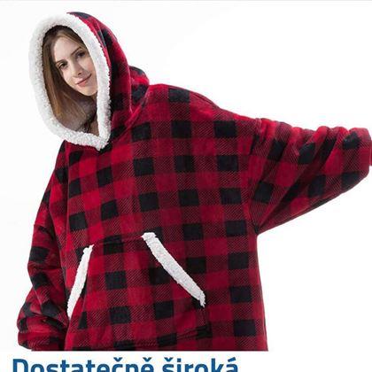 Obrazek z Ciepła bluza z futerkiem  -  w kratkę