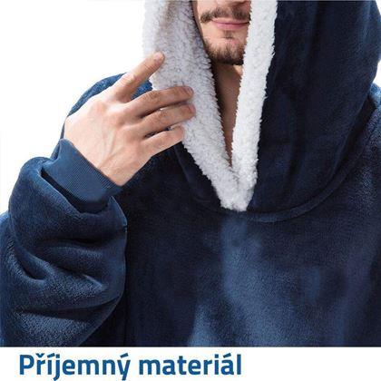 Obrazek z Ciepła bluza z futerkiem  -  niebieski