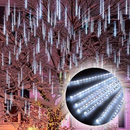 Obrazek z Świąteczne oświetlenie padający śnieg  - zimne światło