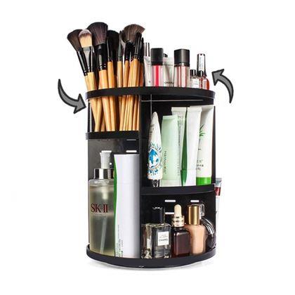Obrazek z Obrotowy organizer na kosmetyki  -  czarny