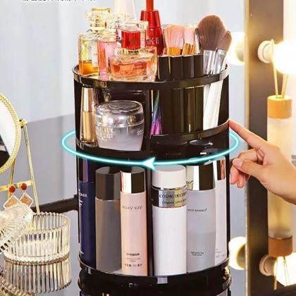 Obrazek z Obrotowy organizer na kosmetyki  -  czarny