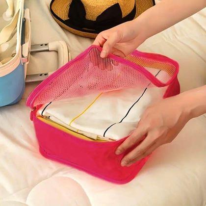 Obrazek z Zestaw organizerów podróżnych do walizki  - różowy