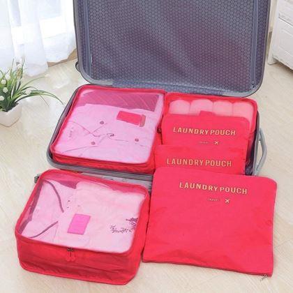 Obrazek z Zestaw organizerów podróżnych do walizki  - różowy