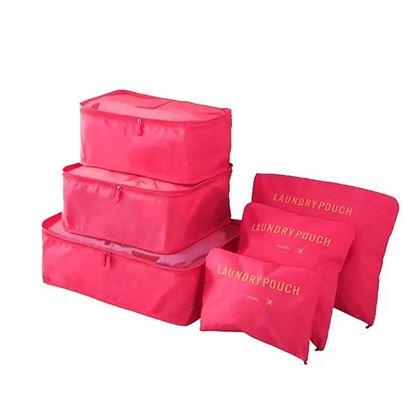 Obrazek z Zestaw organizerów podróżnych do walizki  - różowy