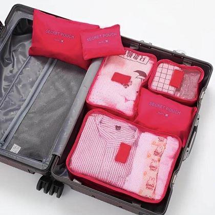 Obrazek z Zestaw organizerów podróżnych do walizki  - różowy