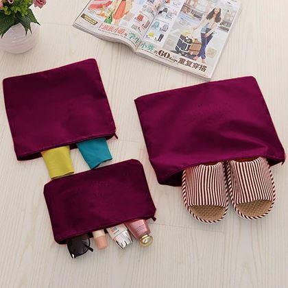 Obrazek z Zestaw organizerów podróżnych do walizki  -  bordowe