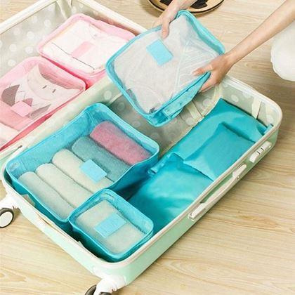 Obrazek z Zestaw organizerów podróżnych do walizki  -  jasnoniebieskie