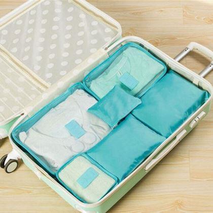 Obrazek z Zestaw organizerów podróżnych do walizki  -  jasnoniebieskie