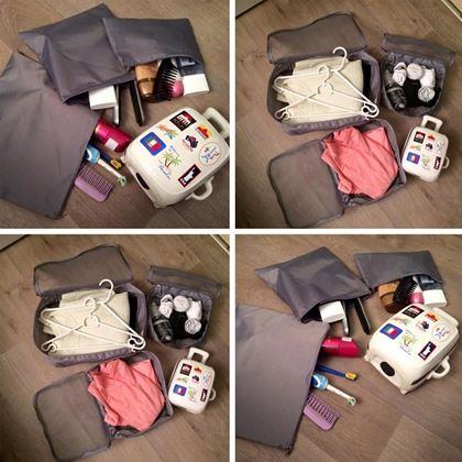 Obrazek z Zestaw organizerów podróżnych do walizki  -  jasnoniebieskie