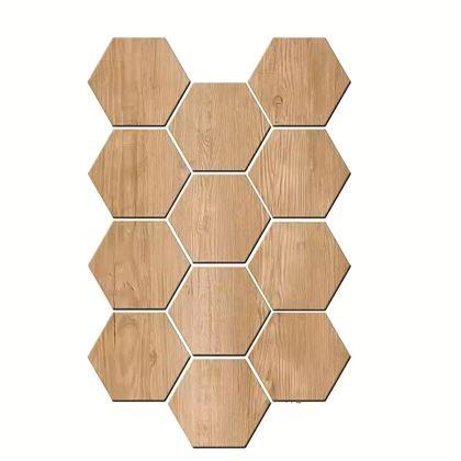 Obrazek z Tapeta heksagon 10 sztuk - jasne drewno