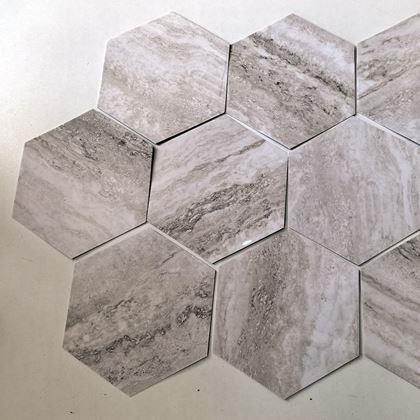 Obrazek z Tapeta heksagon 10 sztuk - szara mozaika