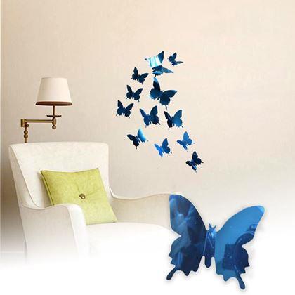Obrazek z Lustro motyl 12 szt. - niebieski