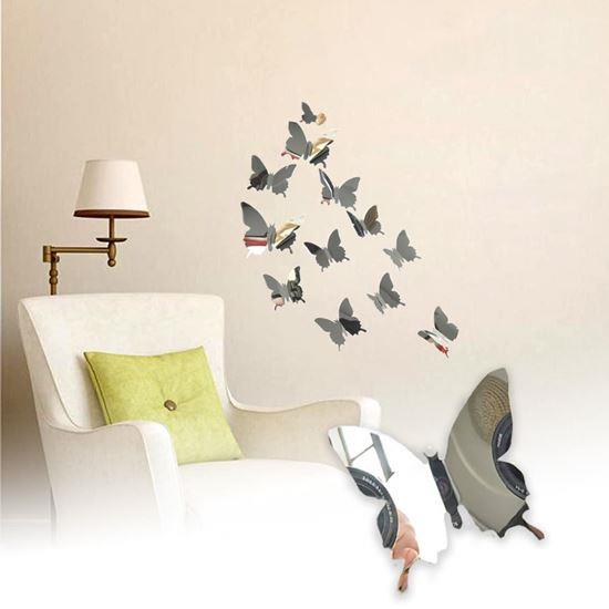 Obrazek z Lustro motyl 12 szt. - srebrny