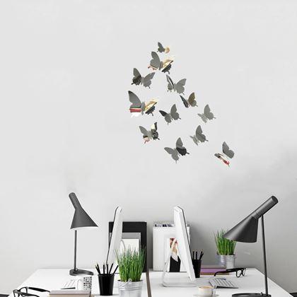 Obrazek z Lustro motyl 12 szt. - srebrny